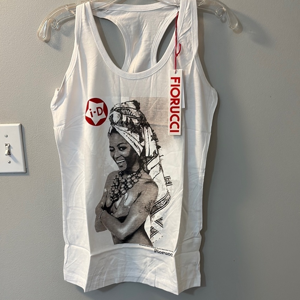 Fiorucci - Naomi Campbell Collaboration White Tank with Graphic Print small